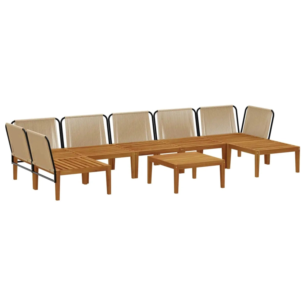 8 pcs Legno massiccio di acacia e corda Naturale 3407790