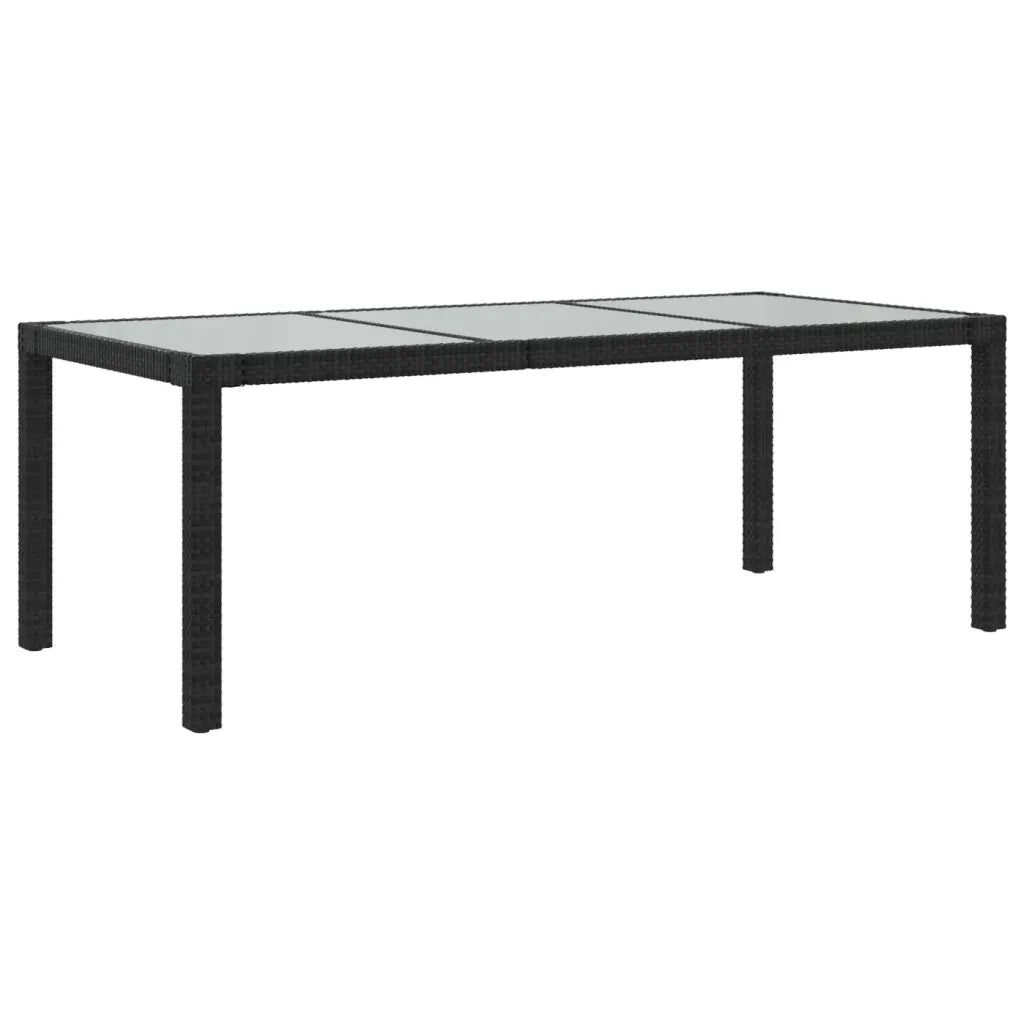 Set da Pranzo da Giardino 7 pz con Cuscini in Polyrattan Nero 3094829