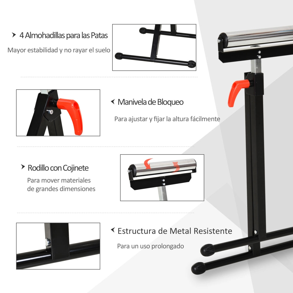 Cavalletto Regolabile Pieghevole con Ruote ¨C Xylo ¨C 68-110 cm, Carico Max 90 kg