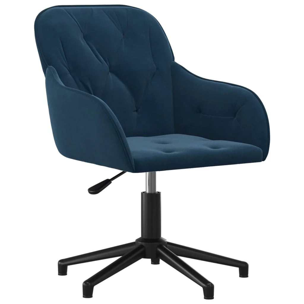 Sedia girevole/poltrona/seduta per ufficio/studio in velluto blu 02_0024091