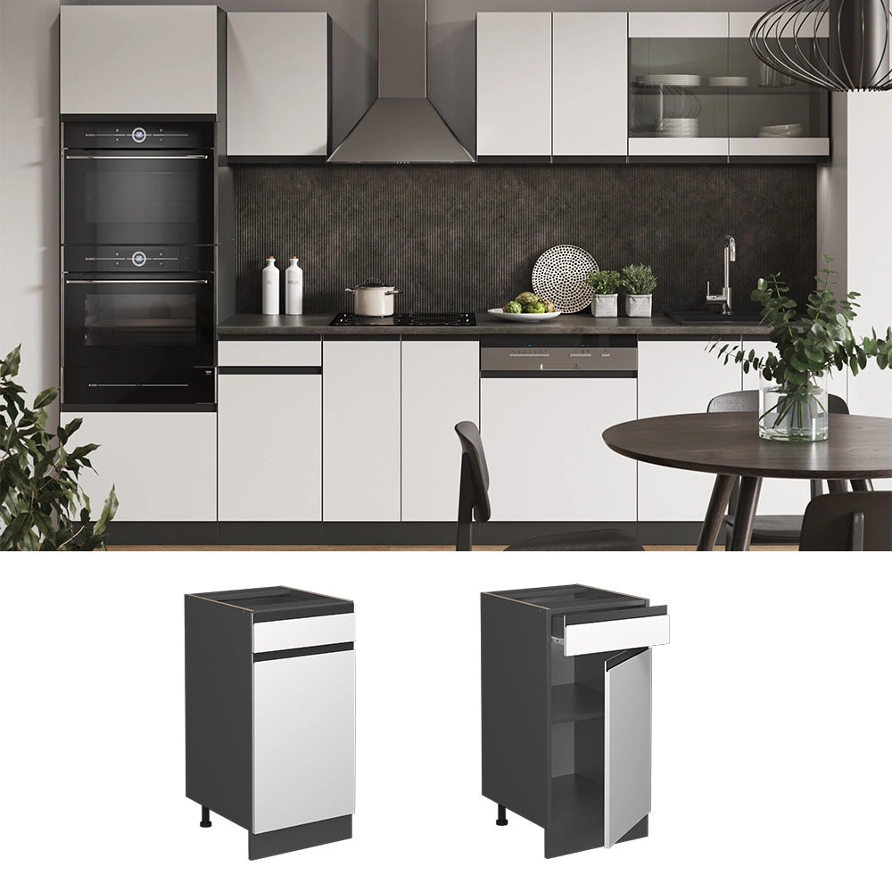 Vicco Mobiletto base per cucina Bianco 40 cm , PL Antracite