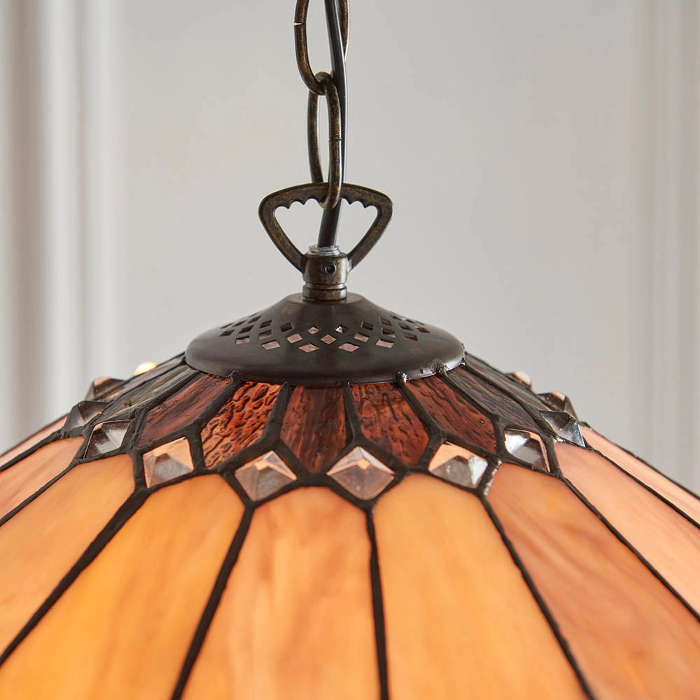 Lampada a sospensione BROOKLYN Tiffany vetro multicolor E27 60W