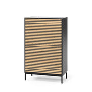 Vicco Cassettiera Nero/quercia 76 x 120 cm con 5 cassetti