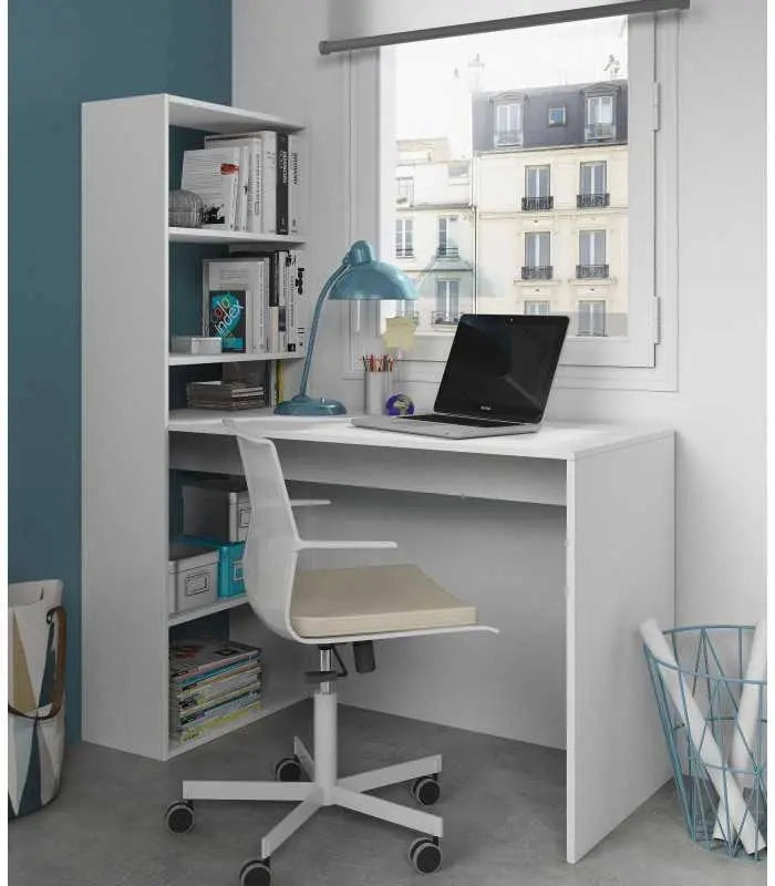 SCRIVANIA CON LIBR.DUPLO BIANCO ARTIC