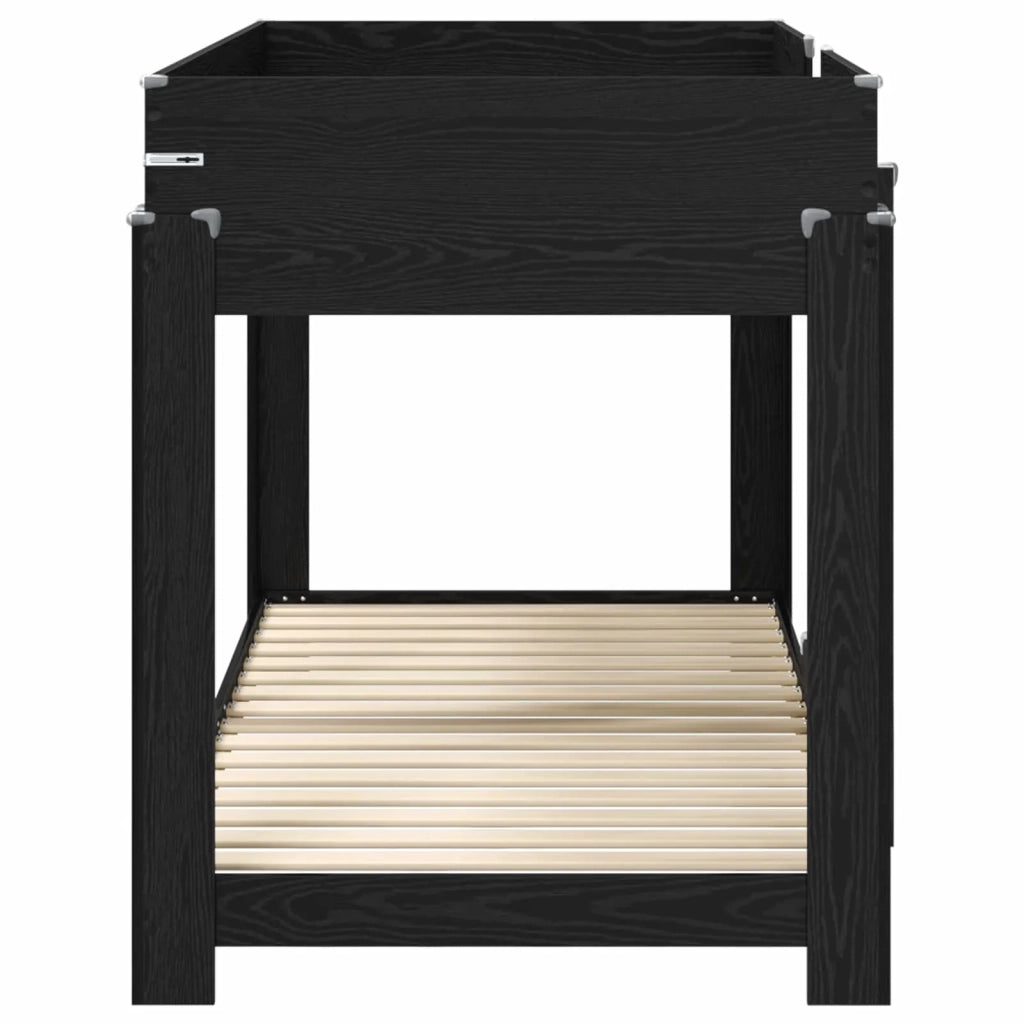 Letto a Castello per Bambini Rovere Nero 90 x 200 cm