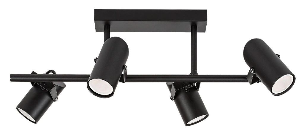 Plafoniera nera 4 faretti orientabili GU10 Rabalux