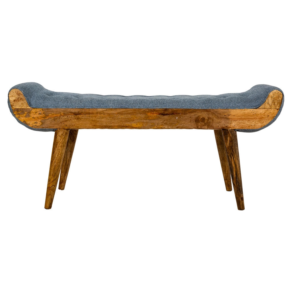 Sgabello in pelle blu 125x51x38h