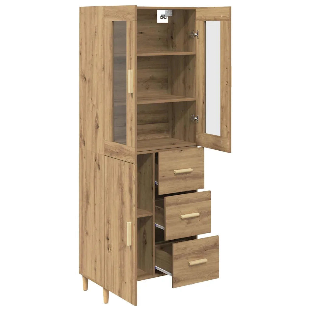 Credenza con Cassetto-Buffet-Armadio da cucina Rovere artigianale 69,5 x 34 x 180 cm 836952