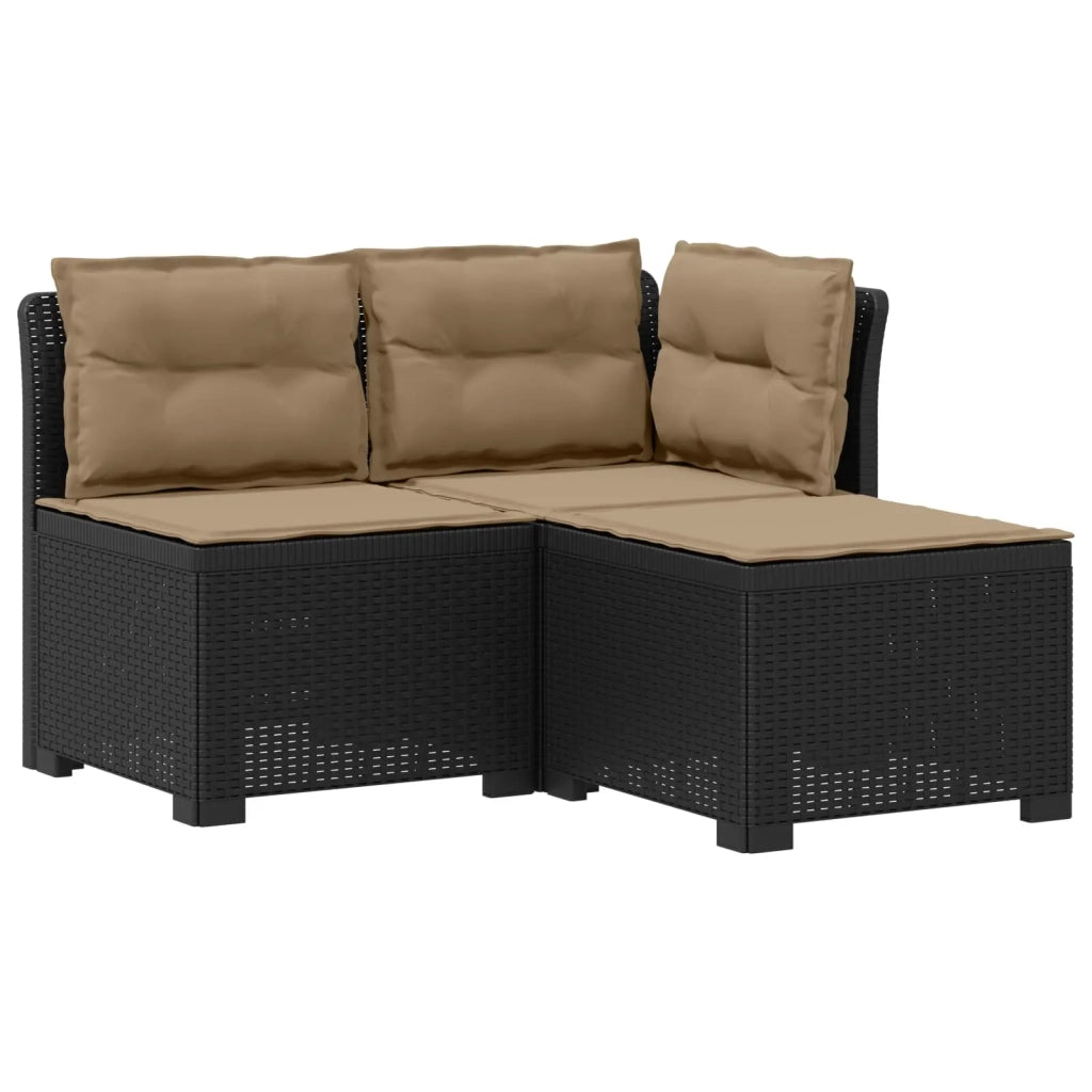 Divano da esterno-Divano da Giardino 3 posti con cuscini in look rattan PP 769717