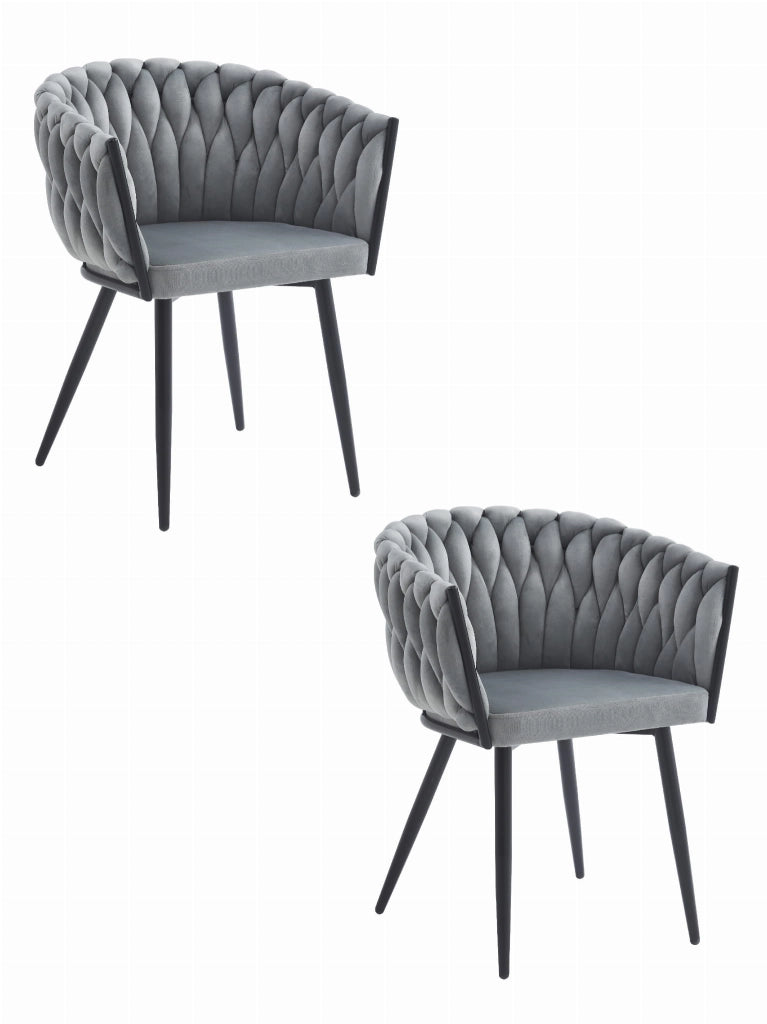 Valora MAYAN CHAIR Grigio chiaro Velluto imbottito x2