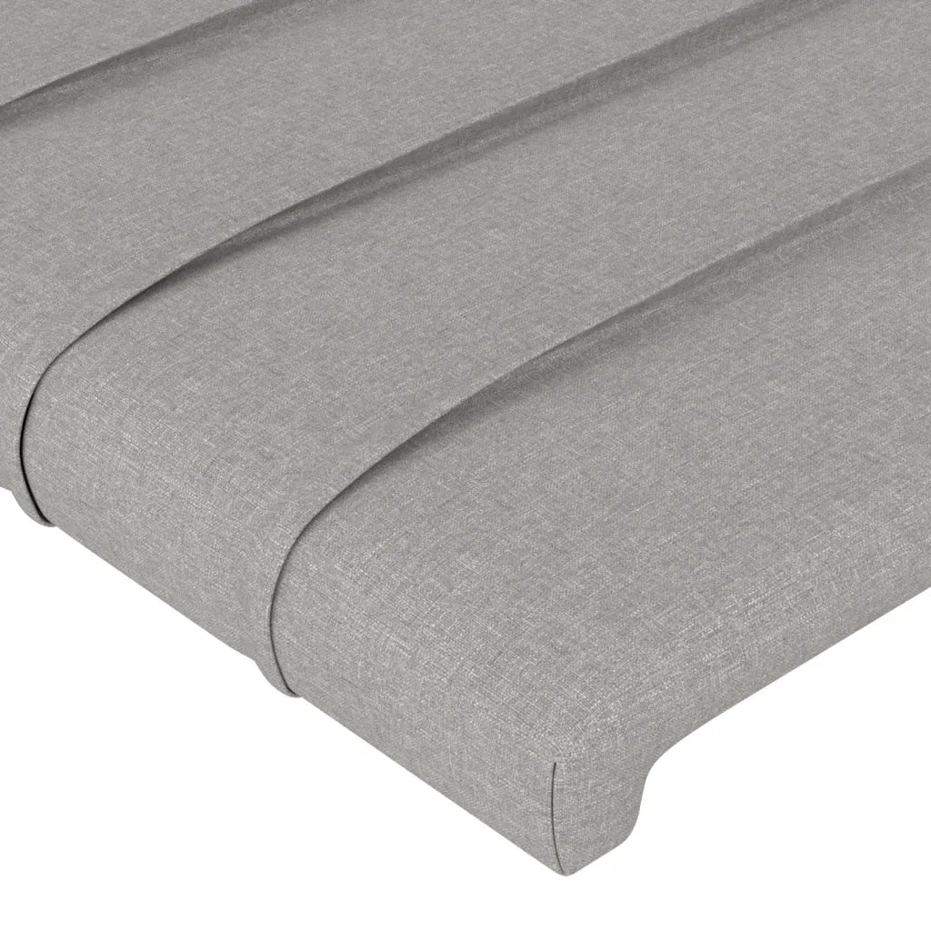 Testiera ad Orecchio-Testata con Orecchie Grigio Chiaro 83x16x118/128 cm in Tessuto 444608