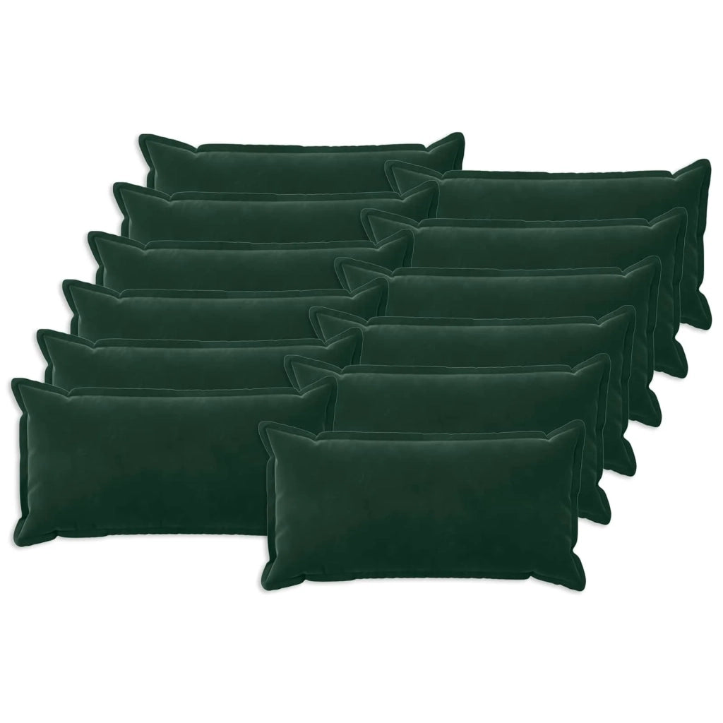 Federa 12 pcs HOUTEN Verde Scuro 40 x 80 cm Velluto 918087