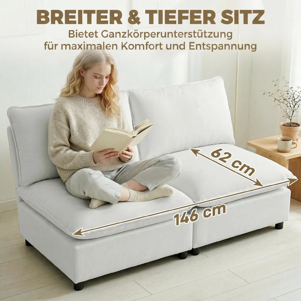Divano 2 posti in similpelle ¨C zephmum ¨C grigio 146 cm