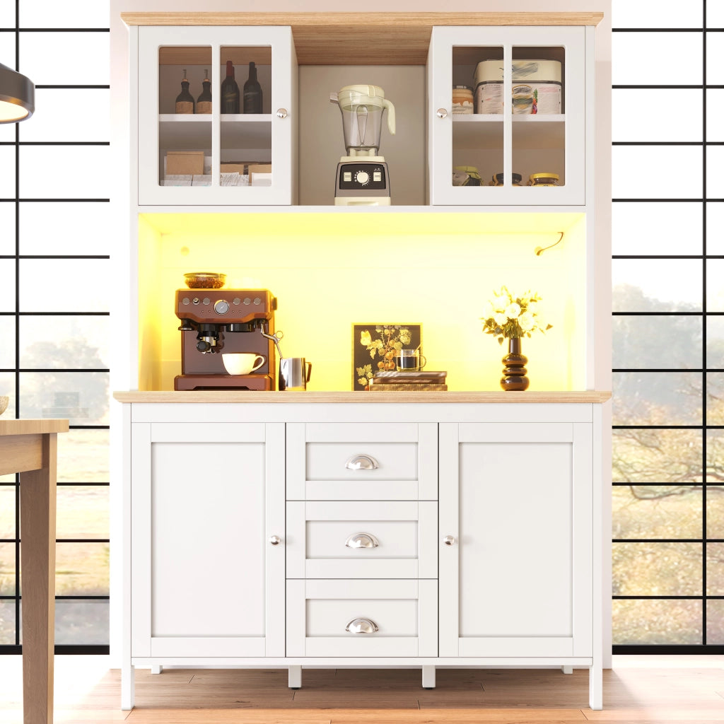 ARMADIO Alto 120x40x179 cm MDF Bianco con LED, 4 ante e 3 cassetti