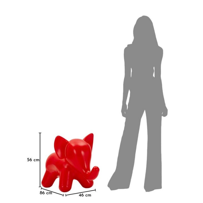 Sgabello Elephant Rosso cm 86x46x56