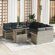 Set Divano da Giardino con cuscino 9 pcs Grigio chiaro 3356995