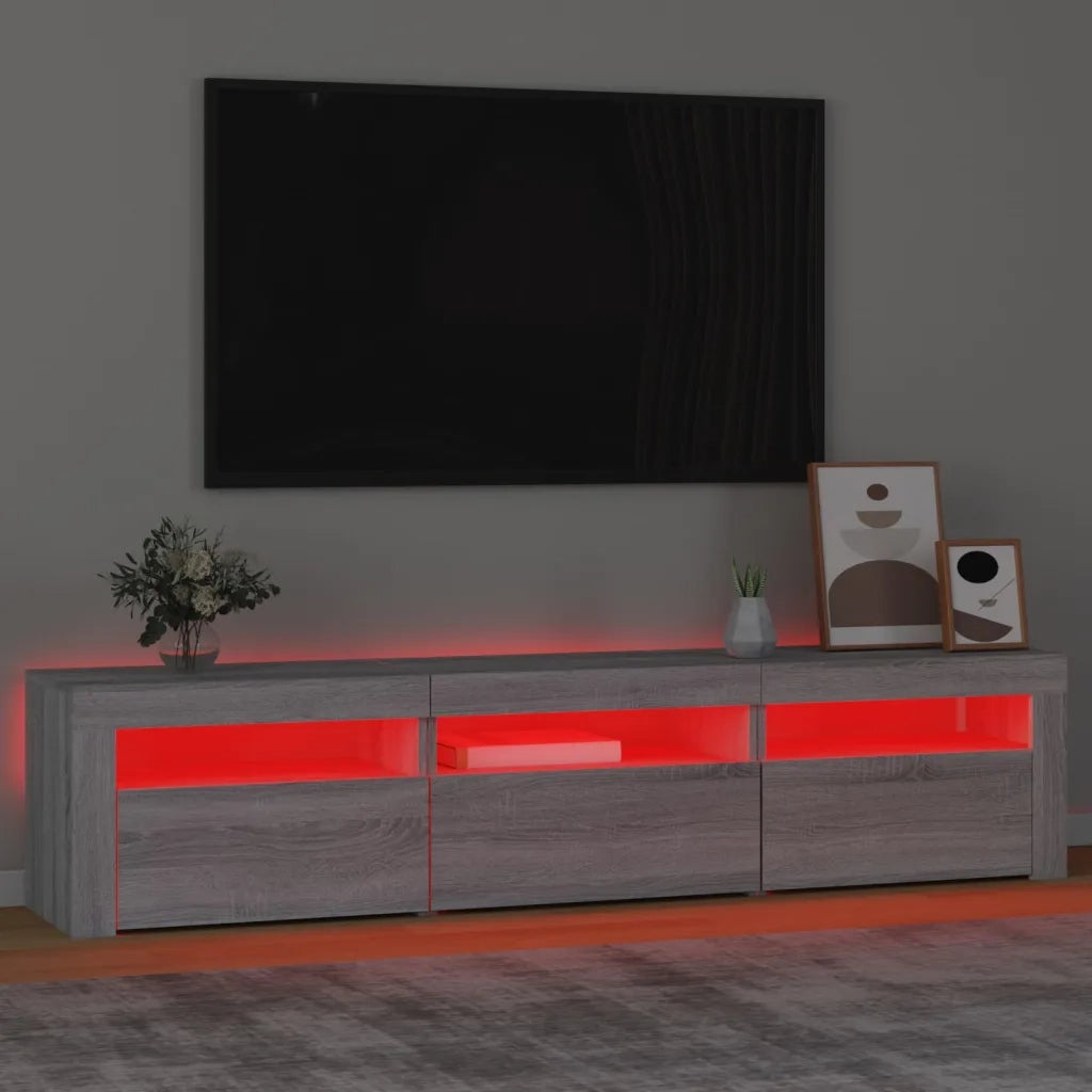 Mobile Porta TV con Luci LED-Mobile per TV-Credenza TV Grigio Sonoma 180x35x40 cm