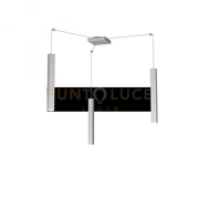 SQUARE TUBE SOSPENSIONE 3 LUCI GRIGIO CAVO CM.250 CON BASE 1173-S3-GR