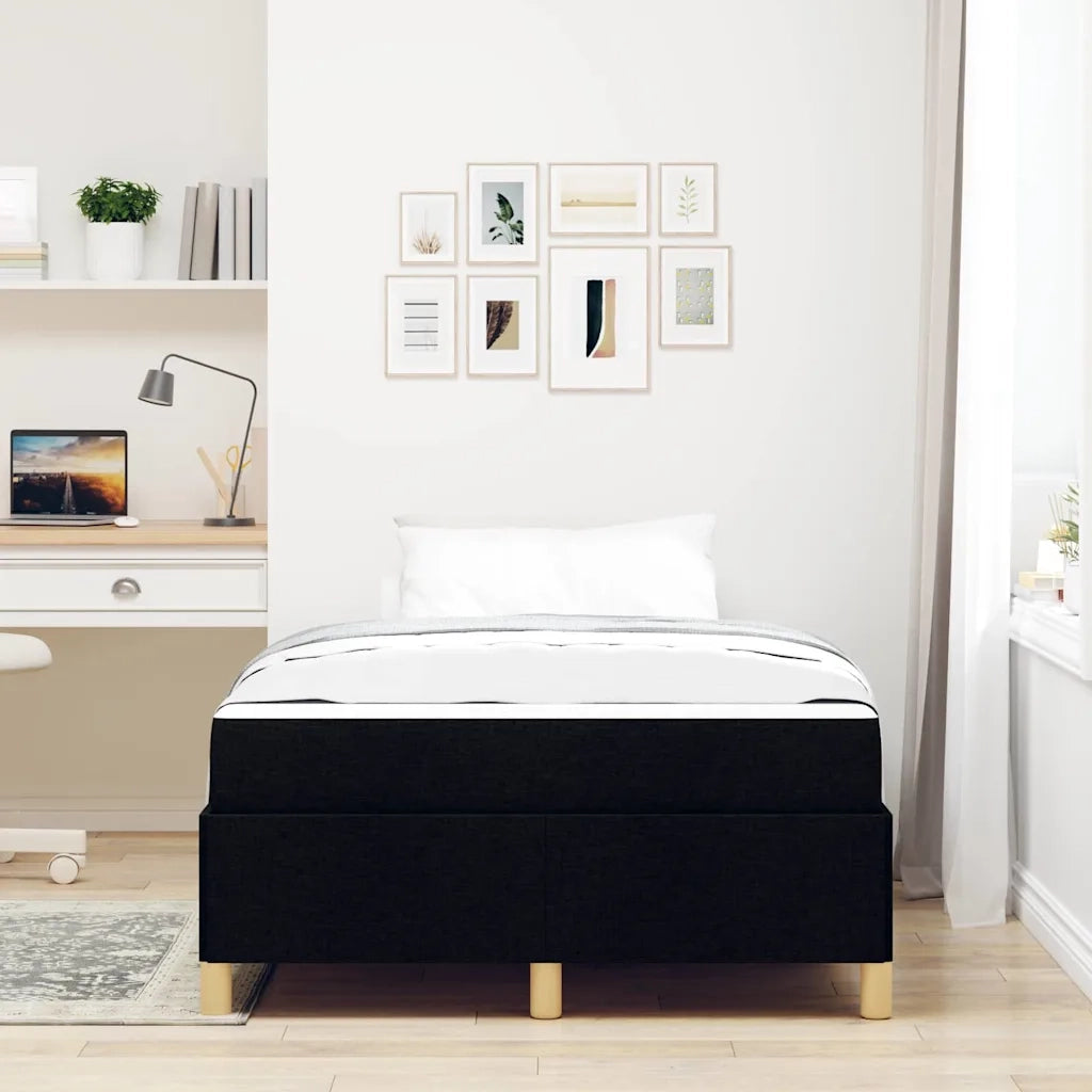 Struttura del letto con materasso Nero 120 x 190 cm Tessuto 3398922