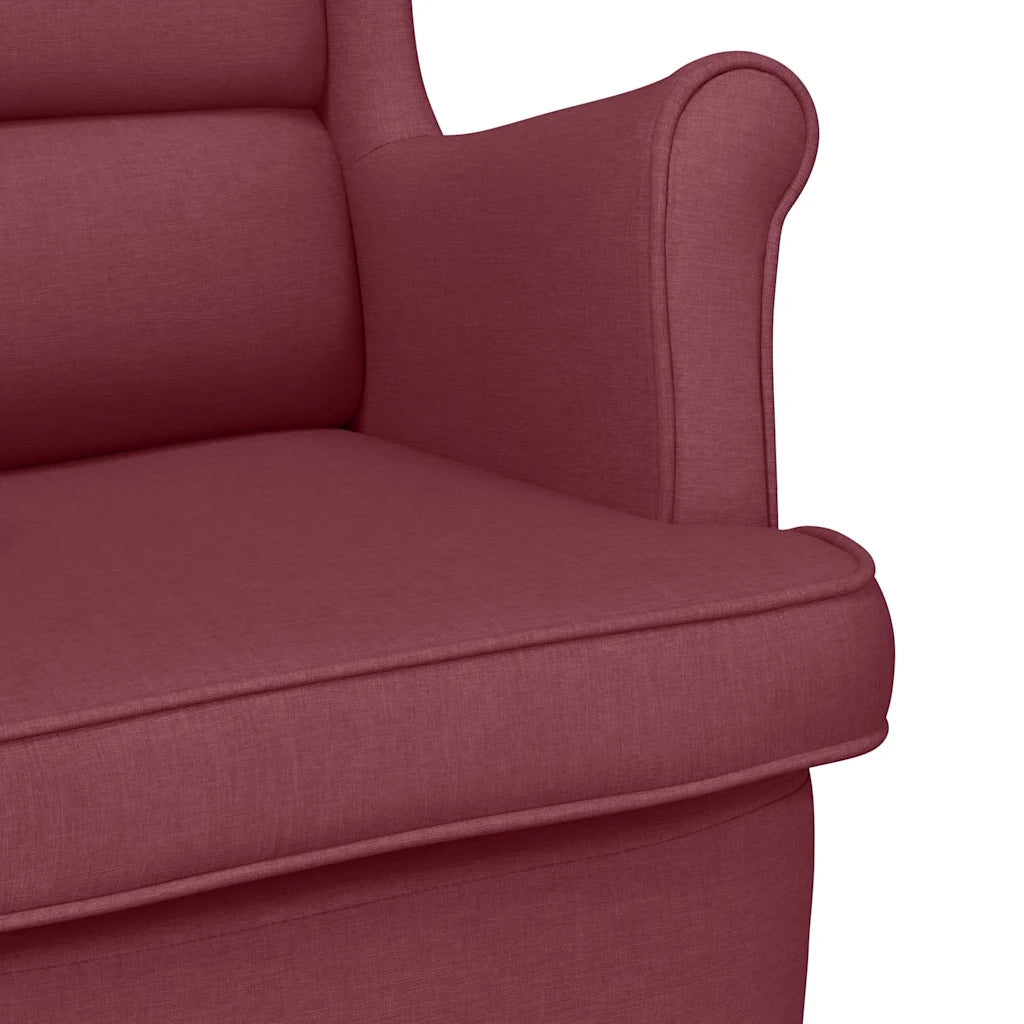 Poltrona | Sedia a Dondolo Rosso Vino 74x90x102 cm in Tessuto