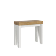 Consolle Allungabile 90-300x40x77 cm in Nobilitato Marrone e Bianco