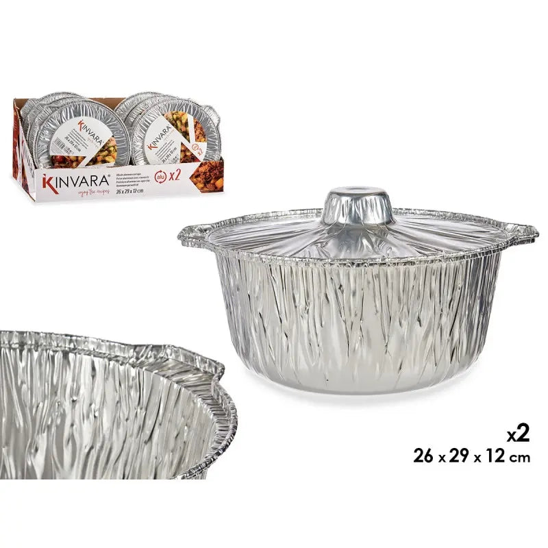 Set due pentole in alluminio cm 26 x 15 x 29 h