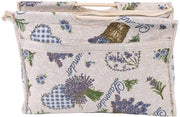 Borsa di stoccaggio con manico in legno - Tasca di stoccaggio - Cerniera pratica - Ripiegabile - Ideale per accessori da cucire - Tessuto di alta qualità - Borsa di stoccaggio con tasca