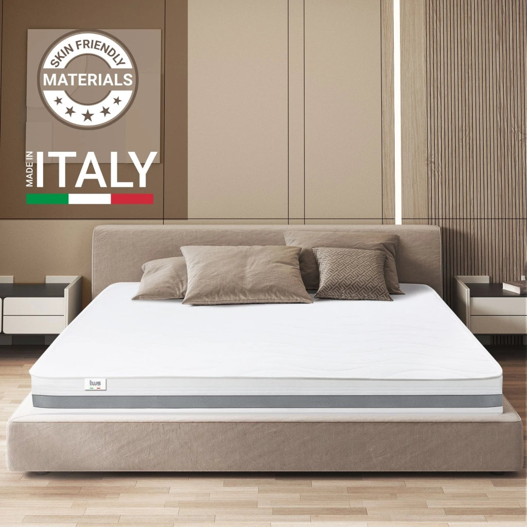Materasso a molle Insacchettate e Memory matrimoniale 160x190 altezza 20 cm |Medio Rigido , Automodellante, Ortopedico | Rivestimento Anallergico e Traspirante