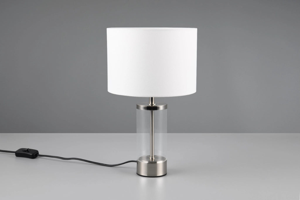 Lampada da tavolo in vetro argento/bianco E14 Grazia RL