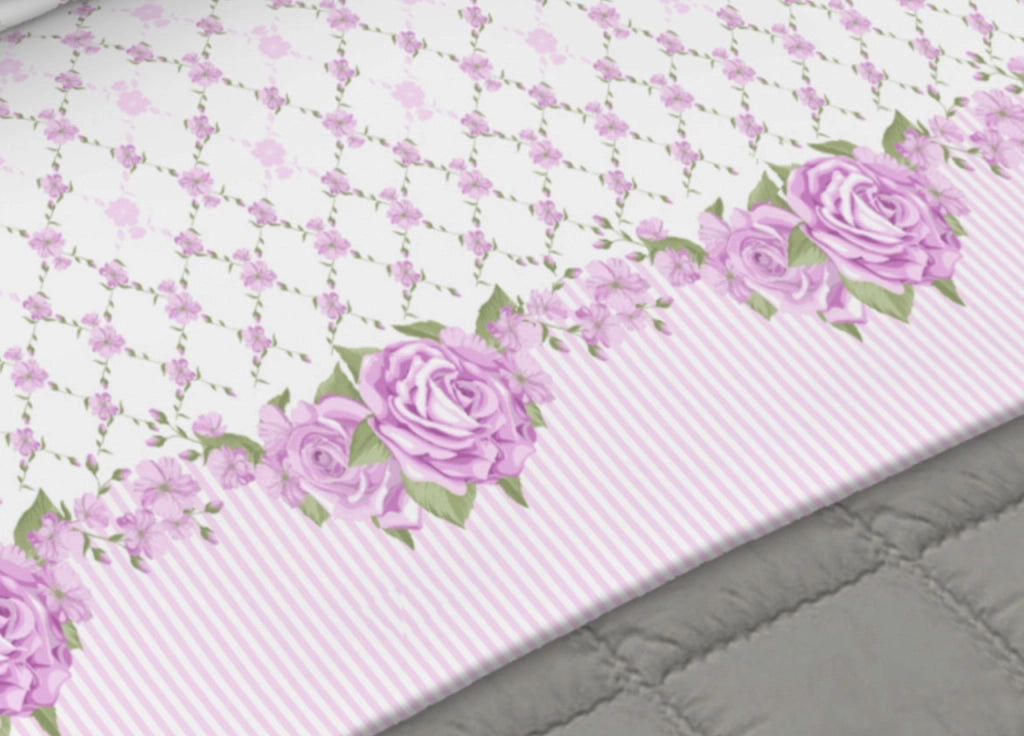 Completo Lenzuola Matrimoniale 100% Cotone Made Italy Disegno Classic CN - Matrimoniale - Rosa