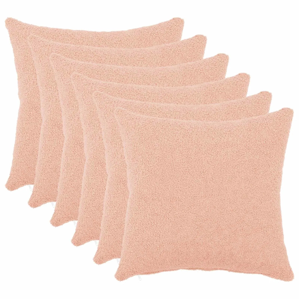 Federa 6 pcs HEERLEN Rosa 50 x 50 cm Bouclé 910916