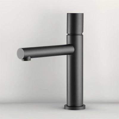 Set miscelatori lavabo e bidet nero opaco senza leva in acciaio inox Gemini