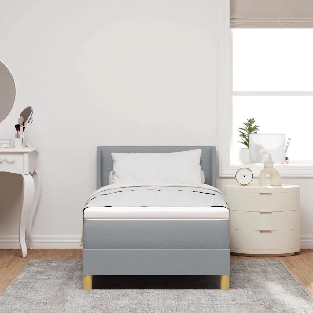 Letto a molle con materasso Grigio chiaro 200 x 100 cm Tessuto 3341279