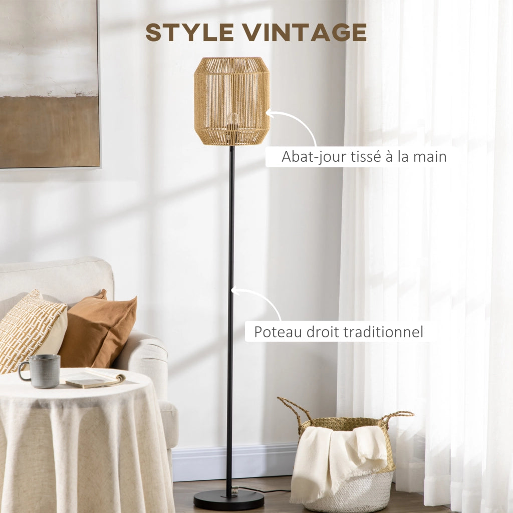 Lampada da terra con paralume in carta ¨C Minimal ¨C base E27, ? 26 x 164H cm