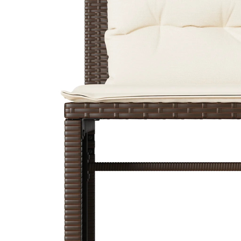 Set Divano da Giardino 4 pz con Cuscini Marrone in Polyrattan 4003879