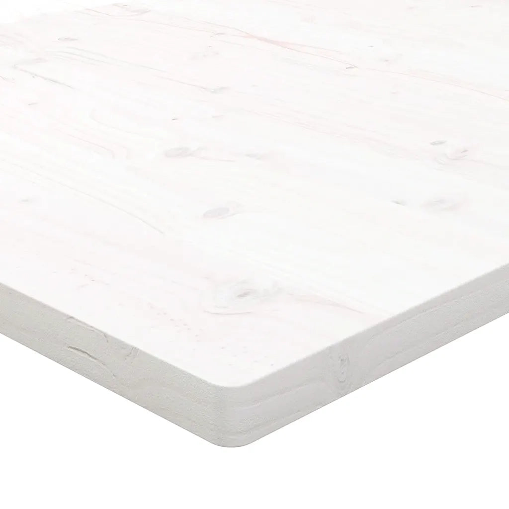 Piano Tavolo Bianco 90x90x2,5cm Legno Massello di Pino Quadrato 824396