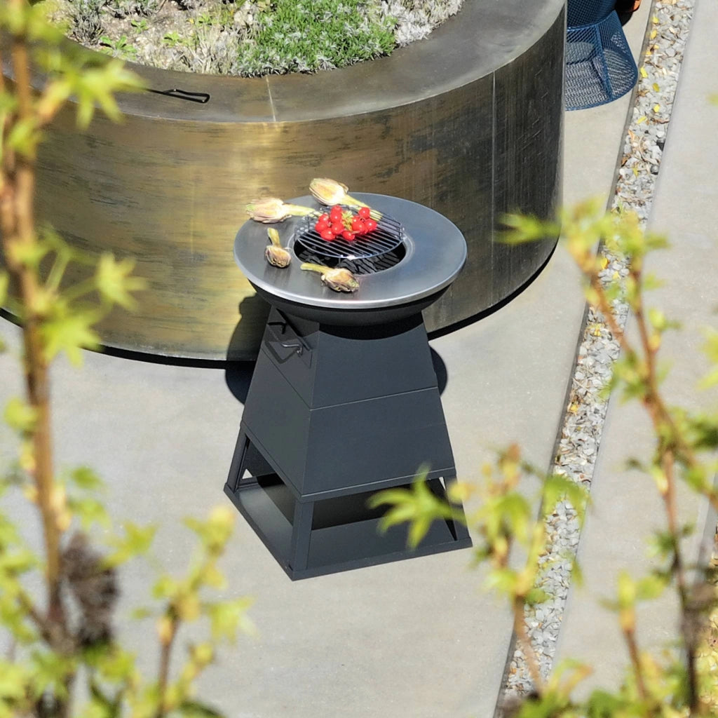 Braciere barbecue con spazio di stoccaggio, ø59cm , nero