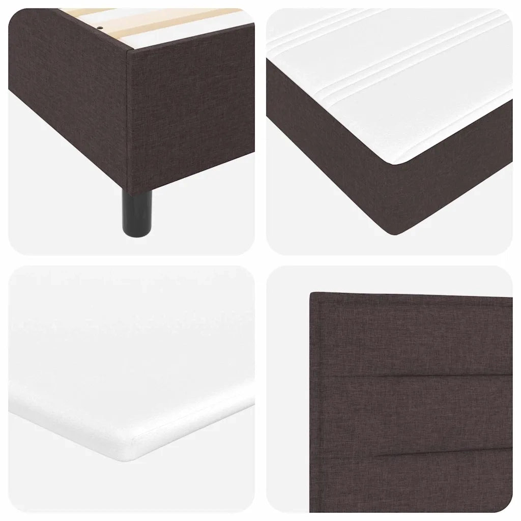 Letto a molle con materasso Marrone Scuro 120 x 190 cm Tessuto 3339297