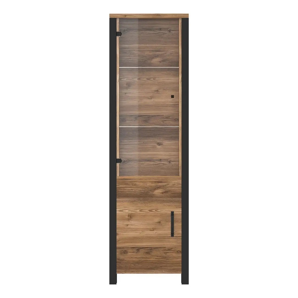 Vetrina alta a 2 porte design DARWIN – Abete e nero
