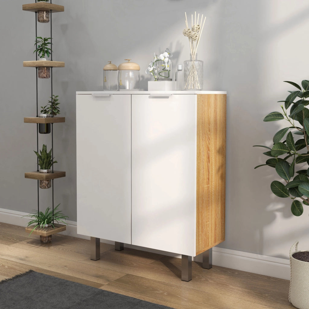 Armadio per Scarpe ¨C zephmum ¨C Bianco Lucido 5 Ripiani