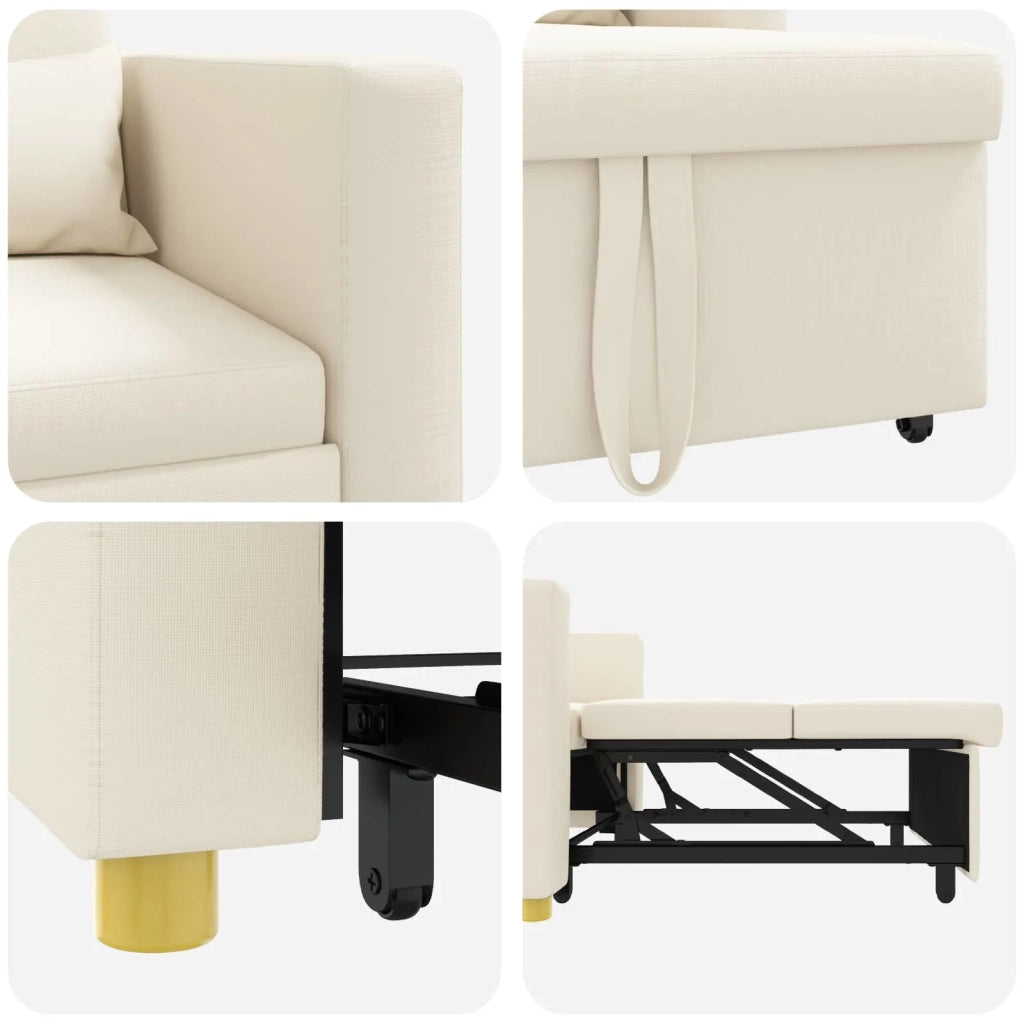 Divano letto estraibile singolo Bianco crema 90 x 165 x 87 cm 42002696