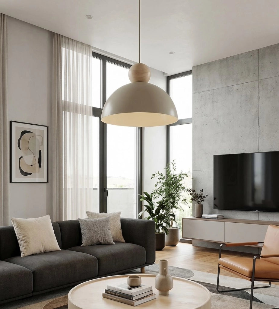Lampada a soffitto KAKI beige feltro 1xE27 Emibig