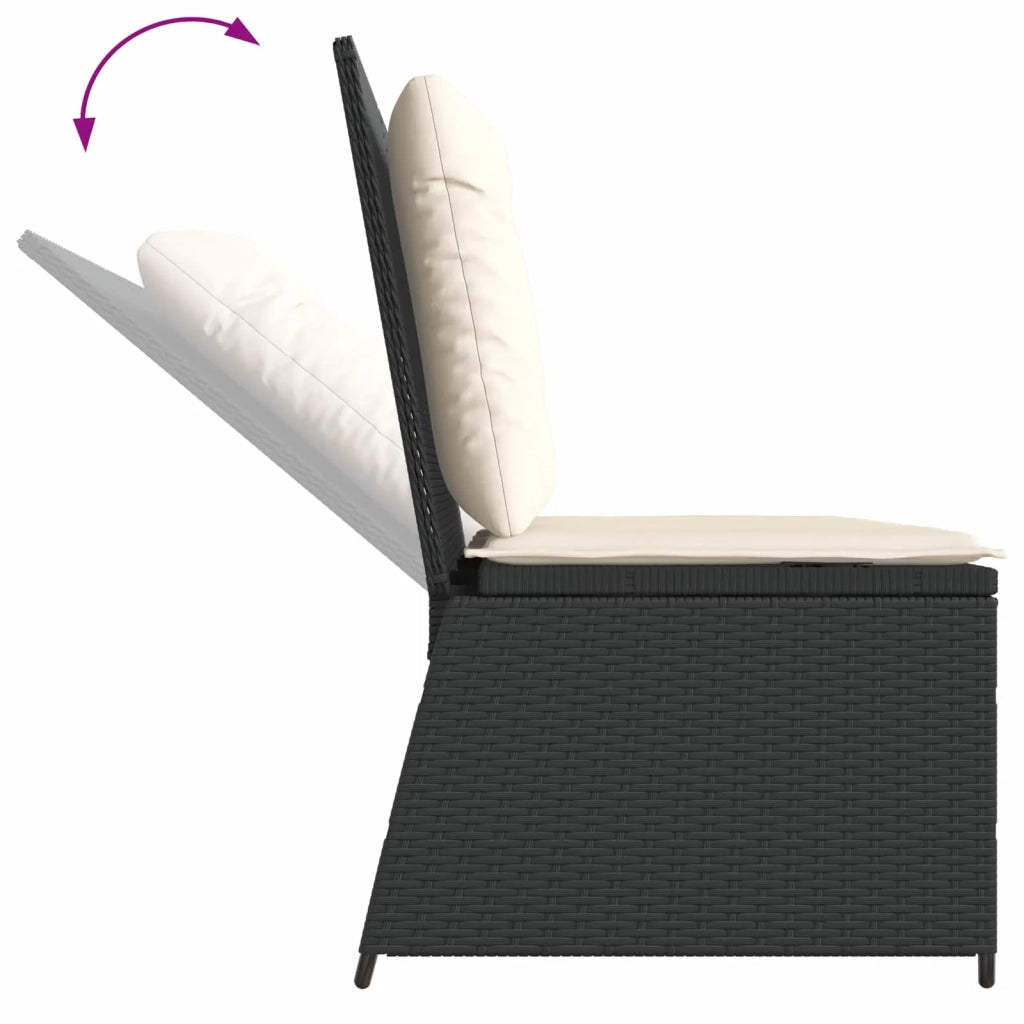 Panchina da giardino Nero polyrattan 3394467