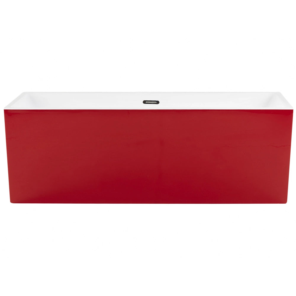 Vasca da Bagno Freestanding Acrilico Rosso Sistema Anti Straripamento