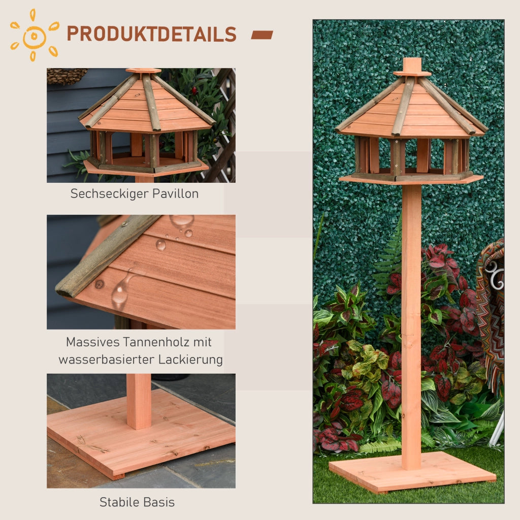 Casetta per uccelli con supporto ¨C Minimal ¨C ?52x130 cm legno naturale