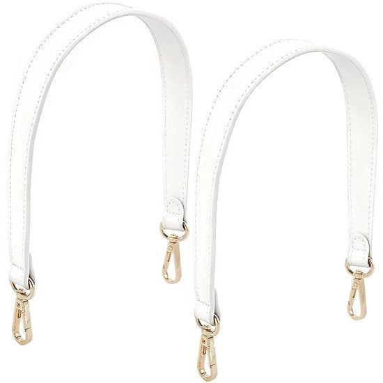 2 pezzi di supporto per borsa a forma di anello in PU pelle per donne con manico corto da 48cm, manico a mano di 2,5 cm e cintura a spalla in pelle larga 2,5 cm con chiusura a gomito rotativa per DIY