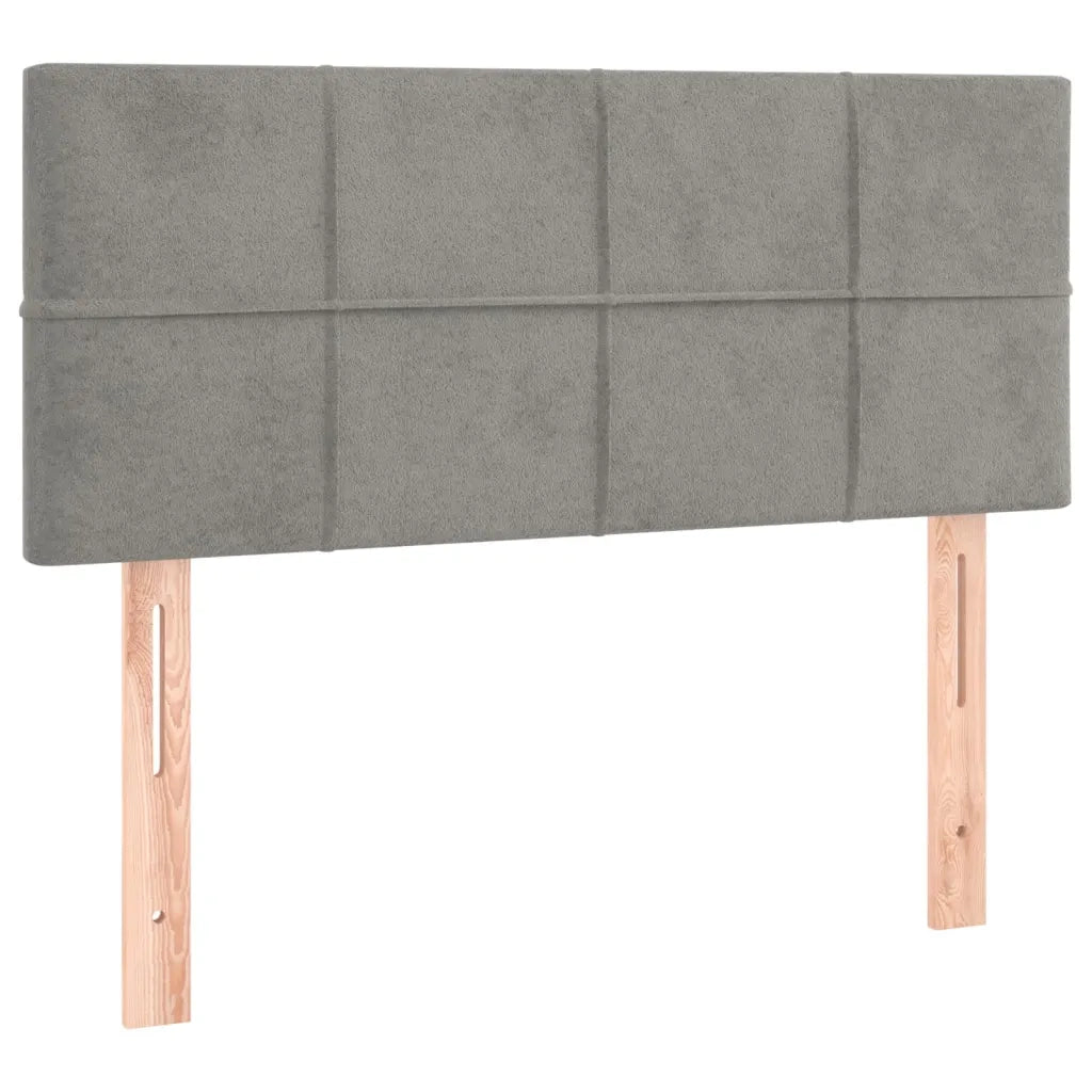 Letto a Molle con Materasso e LED Grigio Chiaro 90x190 cm Velluto 3134375