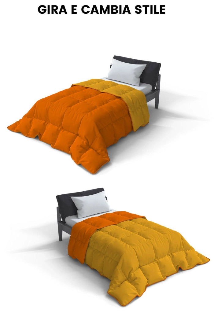 Trapunta Invernale Singola Doubleface 300gr Arancio/Giallo