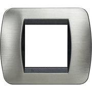 Living Int. - Placca 2 posti acciaio spazzolato - L4802ACS