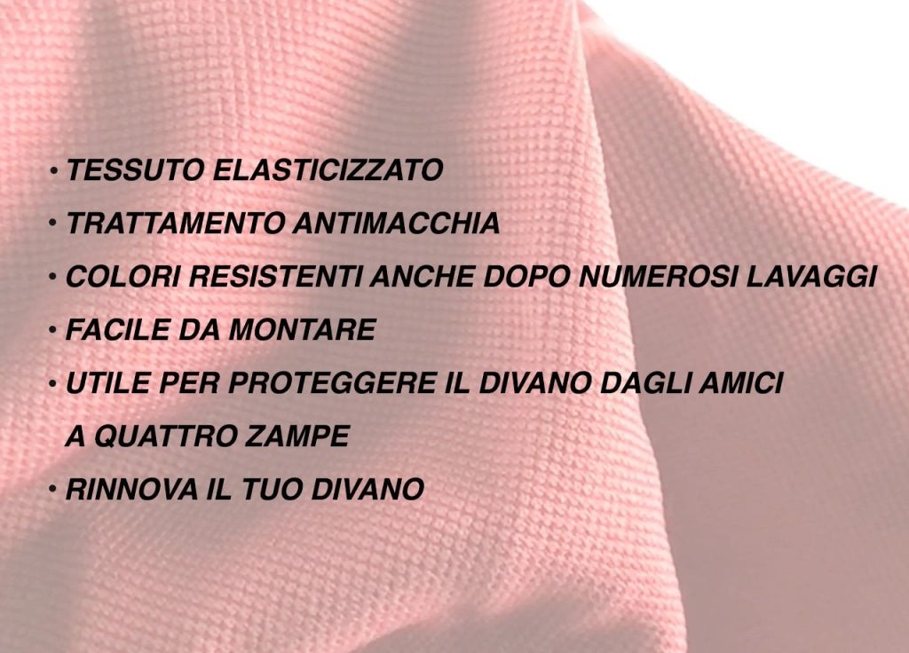 Copridivano Tinta Unita Elasticizzato Antimacchia Modello Sagomato Colore Arancione - 4 Posti - Arancione